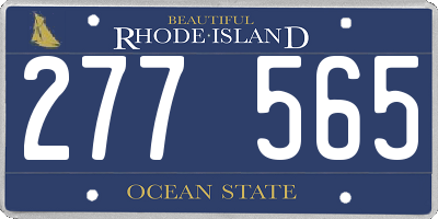 RI license plate 277565
