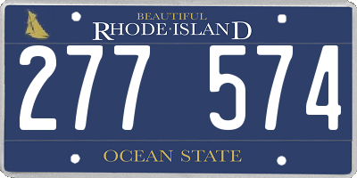 RI license plate 277574