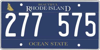 RI license plate 277575