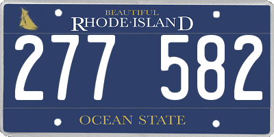 RI license plate 277582