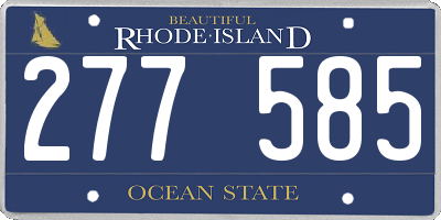 RI license plate 277585