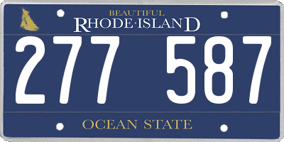 RI license plate 277587