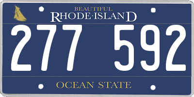 RI license plate 277592
