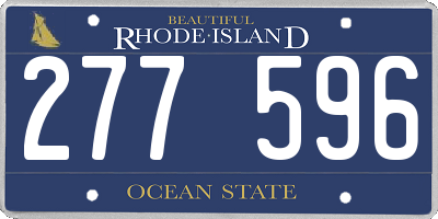RI license plate 277596