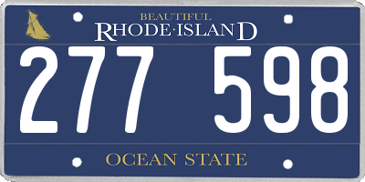 RI license plate 277598