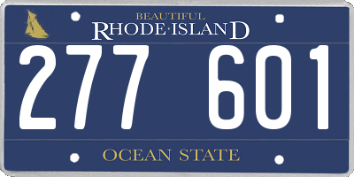 RI license plate 277601