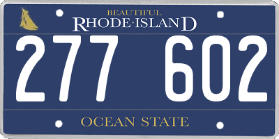 RI license plate 277602