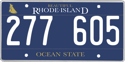 RI license plate 277605