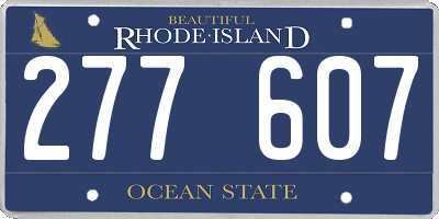 RI license plate 277607
