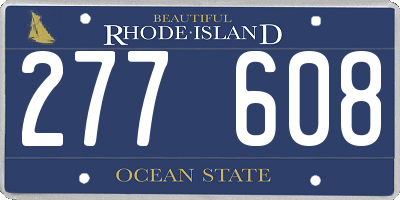 RI license plate 277608