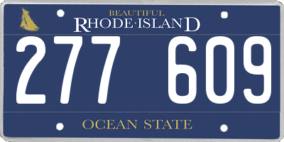 RI license plate 277609