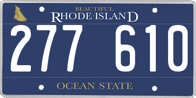 RI license plate 277610