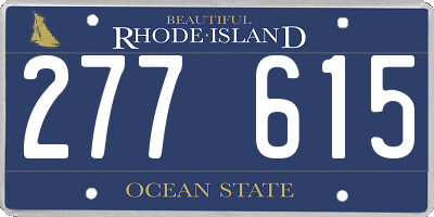 RI license plate 277615