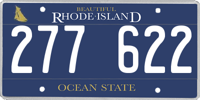 RI license plate 277622