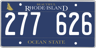 RI license plate 277626