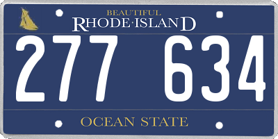 RI license plate 277634