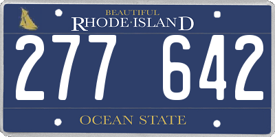 RI license plate 277642