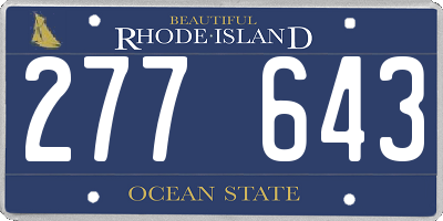 RI license plate 277643