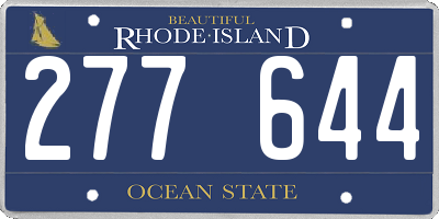 RI license plate 277644
