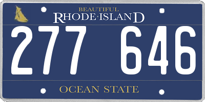 RI license plate 277646