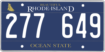 RI license plate 277649