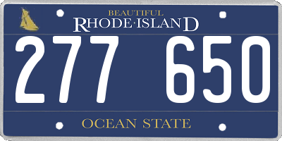 RI license plate 277650