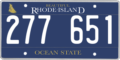 RI license plate 277651