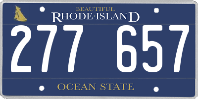 RI license plate 277657