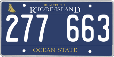 RI license plate 277663