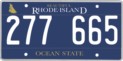 RI license plate 277665