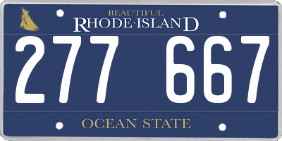 RI license plate 277667