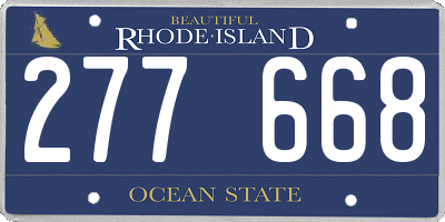 RI license plate 277668