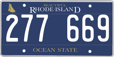 RI license plate 277669
