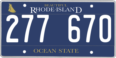 RI license plate 277670