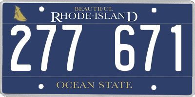 RI license plate 277671