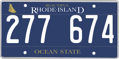 RI license plate 277674