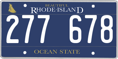 RI license plate 277678