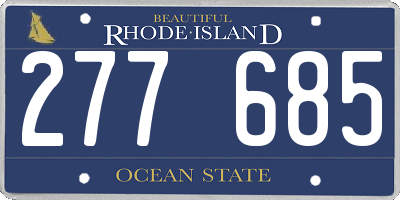 RI license plate 277685