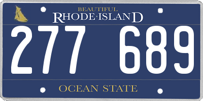 RI license plate 277689