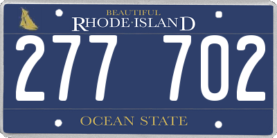 RI license plate 277702
