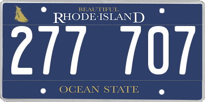 RI license plate 277707