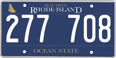 RI license plate 277708