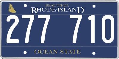 RI license plate 277710