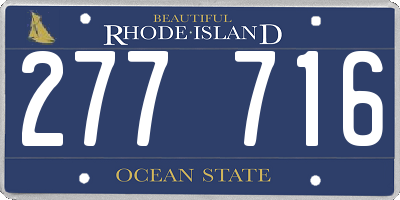 RI license plate 277716
