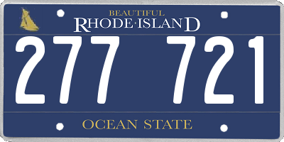 RI license plate 277721