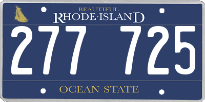 RI license plate 277725