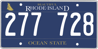 RI license plate 277728