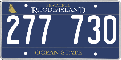 RI license plate 277730