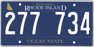 RI license plate 277734