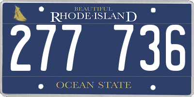 RI license plate 277736
